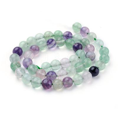 Natural Fluorite Beads Strands G-P318-05-8mm-1