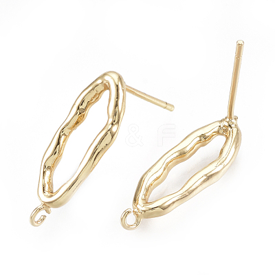Brass Stud Earring Findings KK-S348-105-1