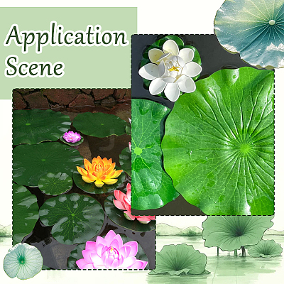 Artificial EVA Foam Lotus Leaf & Flower AJEW-SP0003-26C-1