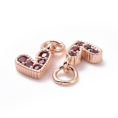 Brass Micro Pave Cubic Zirconia Charms RB-I078-66RG-01-NR-1