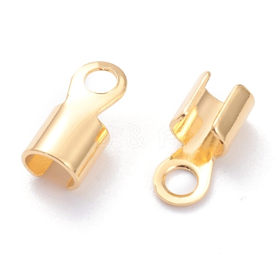 Brass Folding Crimp Ends KK-F824-112G-1