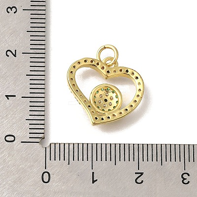 Brass Micro Pave Clear Cubic Zirconia Pendants KK-M297-24G-1