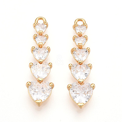 Brass Micro Pave Cubic Zirconia Pendants X-KK-N261-118B-G-1