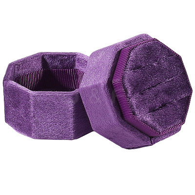 Velvet Cover Plastic Couple Ring Box VBOX-WH20003-001K-1