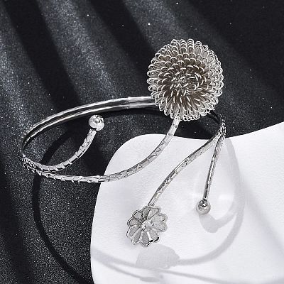 PincushionAlloy Arm Cuff Bangles for Girl Women LS-AJEW-A063-01B-P-1