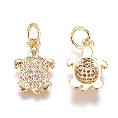 Brass Micro Pave Cubic Zirconia Pendants ZIRC-G168-47G-1