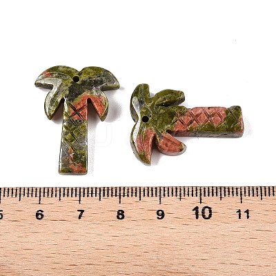Natural Unakite Coconut Tree Pendants G-N342-02B-1