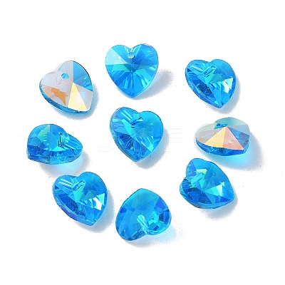 Electroplate Glass Charms GGLA-Z002-02O-1