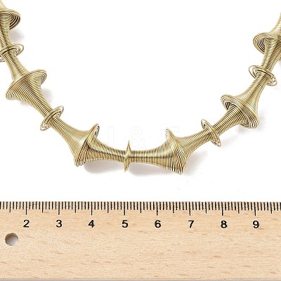 304 Stainless Steel Irregular Twisted Chain Spiral Bib Necklaces for Women NJEW-B127-01G-01-1