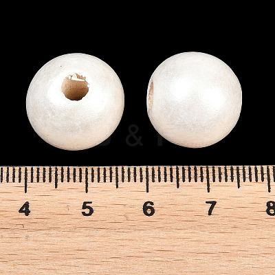 Spray Painted Wood European Beads WOOD-G029-08E-1