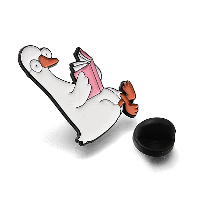 Reading Duck Enamel Pins LS-JEWB-E797-01B-EB-1