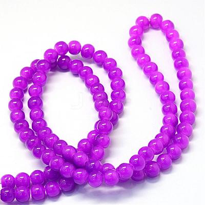 Baking Paint Imitation Jade Glass Round Bead Strands DGLA-Q021-6mm-27-1