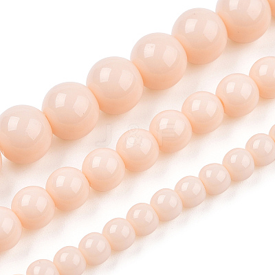 Opaque Solid Color Glass Beads Strands X-GLAA-T032-P8mm-09-1