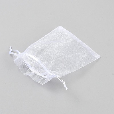 Rectangle Organza Drawstring Gift Bags with Ribbon OP-WH20005-01A-1