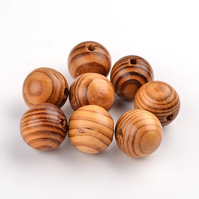 Round Natural Wood Beads X-WOOD-Q009-25mm-LF-1