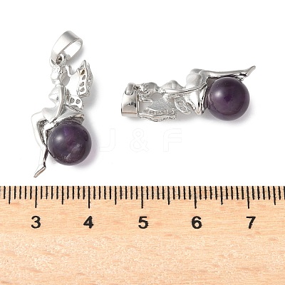 Natural Amethyst Pendants G-L512-E12-1