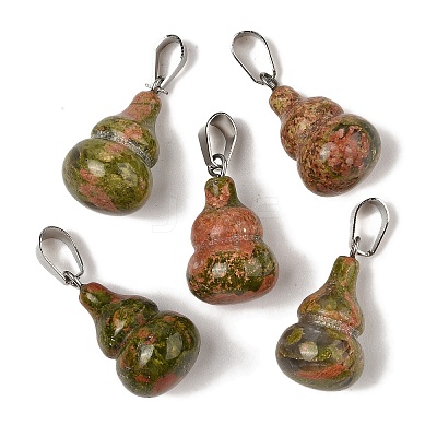 Natural Unakite Pendants G-B127-03P-04-1