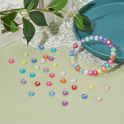 600Pcs 12 Colors Transparent Acrylic Beads TACR-YW0001-34-1