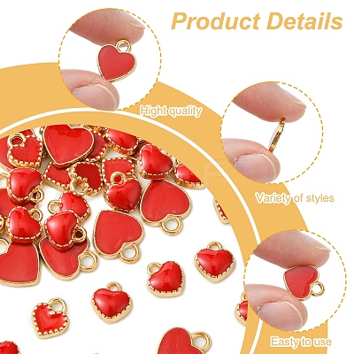 48Pcs 3 Styles Alloy Enamel Charms ENAM-FS0002-42-1