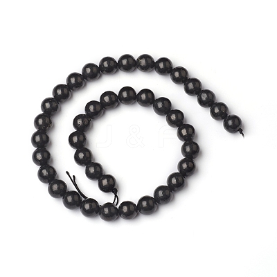 Natural Shungite Beads Strands G-I271-C03-10mm-1