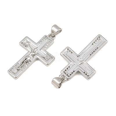 Easter Brass Micro Pave Clear Cubic Zirconia Pendants CU-CBADC6C-09P-02-1
