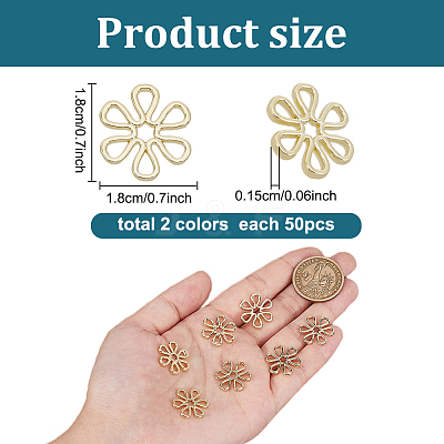50Pcs Alloy Filigree Joiners Links FIND-GL0001-70-1