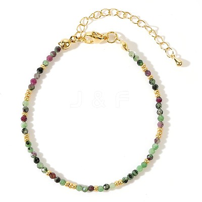 Bohemian Style Natural Mixed Gemstone Round Beaded Bracelets for Women YR2186-4-1