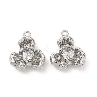 Brass Micro Pave Cubic Zirconia Pendants KK-L260-09P-1
