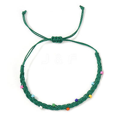 Adjustable Nylon Cord Braided Bead Bracelets RE5461-4-1