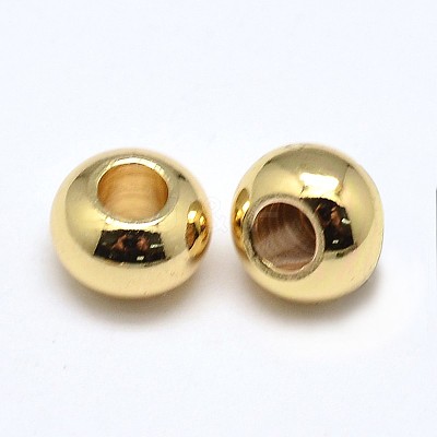 Brass Flat Round Spacer Beads X-KK-M085-18G-NR-1