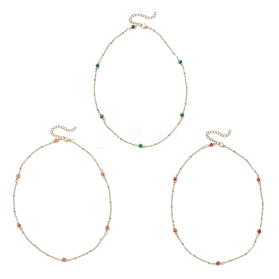 3Pcs 3 Colors 304 Stainless Steel Satellite Chain Necklaces for Women NJEW-JN05572-1
