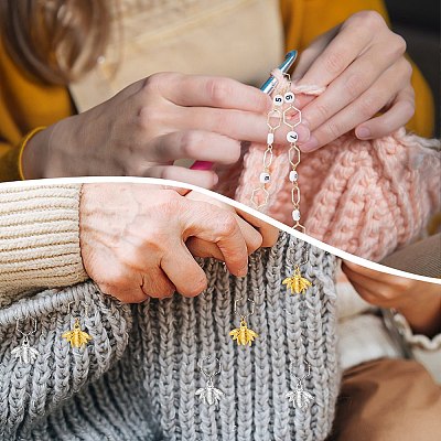 28Pcs Bees & Daisy DIY Knitting Tool Kits HJEW-AB00670-1
