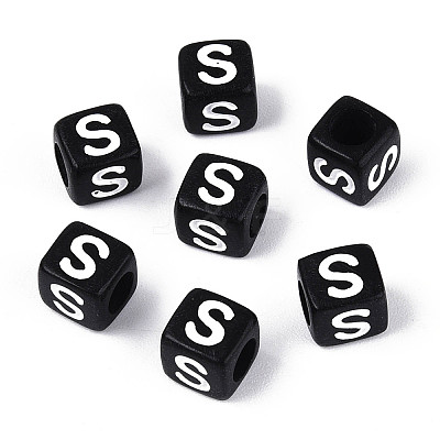 Initial Acrylic Horizontal Hole Beads X-OACR-ZX006-35S-1