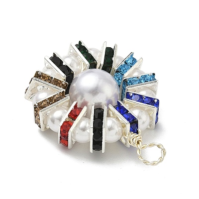 2Pcs 2 Colors ABS Plastic Imitation Pearl Pendants PALLOY-JF04399-1