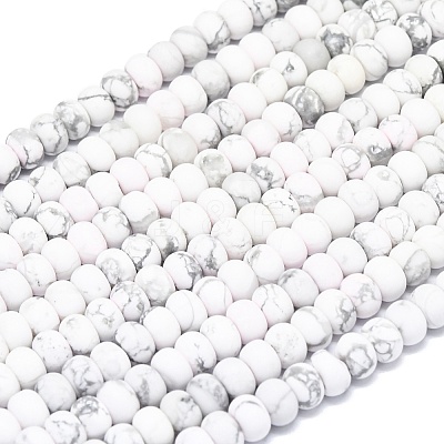 Natural Howlite Beads Strands G-P575-A32-6x4mm-1