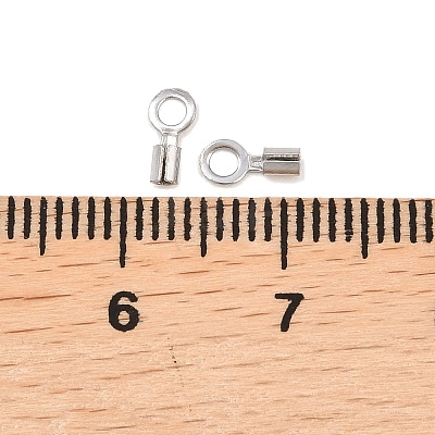 304 Stainless Steel Fold Over Crimp Cord Ends STAS-P434-05A-P-1