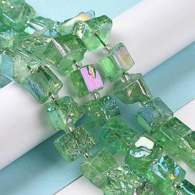 Electroplated Natural Quartz Beads Strands G-G767-02-02-1
