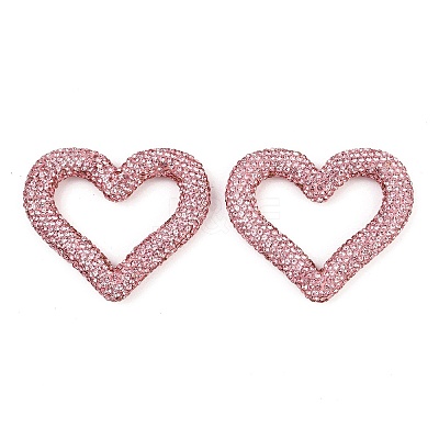 Handmade Polymer Clay Rhinestone Linking Rings CLAY-H009-04D-1