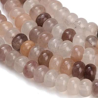 Natural Violet Strawberry Quartz Smooth Rondelle Beads Strands GG-CBA792A-H01-4x6mm-1
