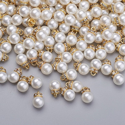 Acrylic Pearl Pendants X-IFIN-I031-02B-G-1