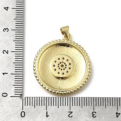 Brass Micro Pave Cubic Zirconia Pendants KK-C090-14G-1
