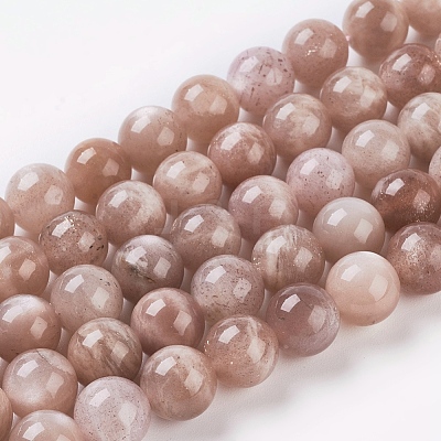 Natural Sunstone Beads Strands X-G-G099-8mm-14-1