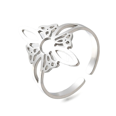 304 Stainless Steel Adjustable Cuff Rings RJEW-S628-03P-1