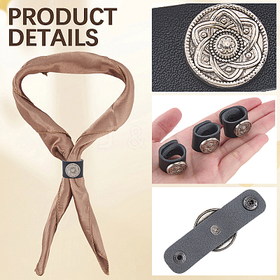 6Pcs PU Leather with Alloy Scarf Clips FIND-CL0001-84B-1