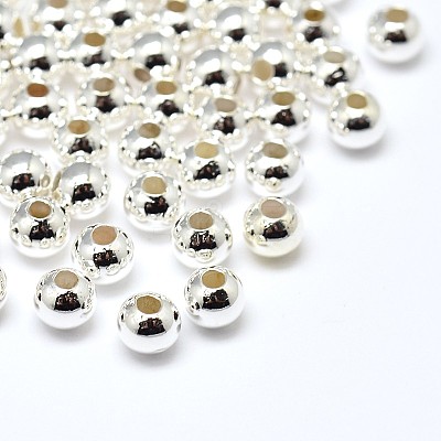 Brass Solid Round Beads KK-M085-28S-NR-1