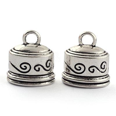 Tibetan Style Alloy Cord Ends TIBEP-S300-29AS-RS-1