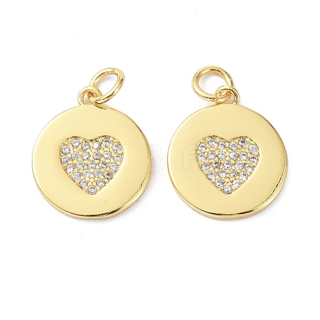 Brass Cubic Zirconia Pendants ZIRC-C022-41G-1