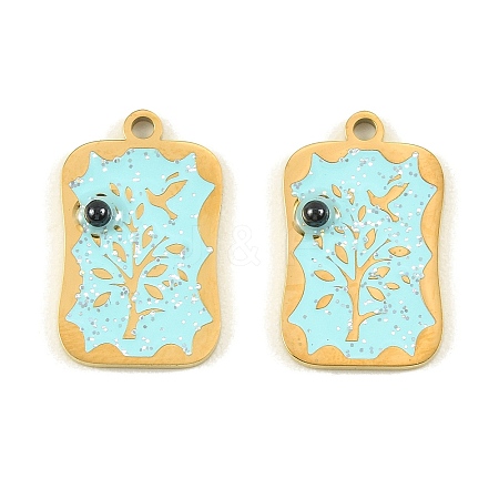 304 Stainless Steel Enamel Pendants STAS-H251-03A-02-1