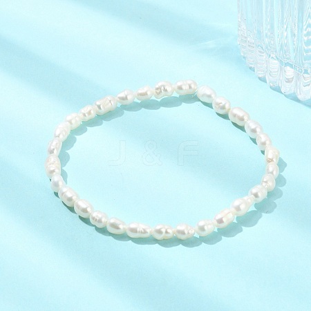 Natural Cultured Freshwater Pearl Beaded Stretch Bracelets for Women BJEW-JB13706-1