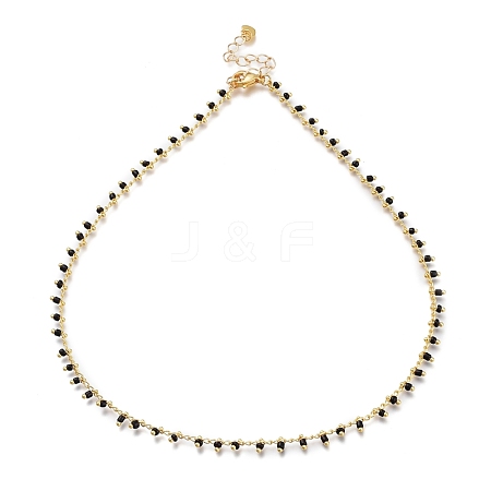 Brass Handmade Glass Beaded   Necklaces NJEW-JN03135-03-1